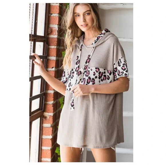 104 $20 start❤️ Pretty hooded animal print hoodie top - Picture 5 of 11